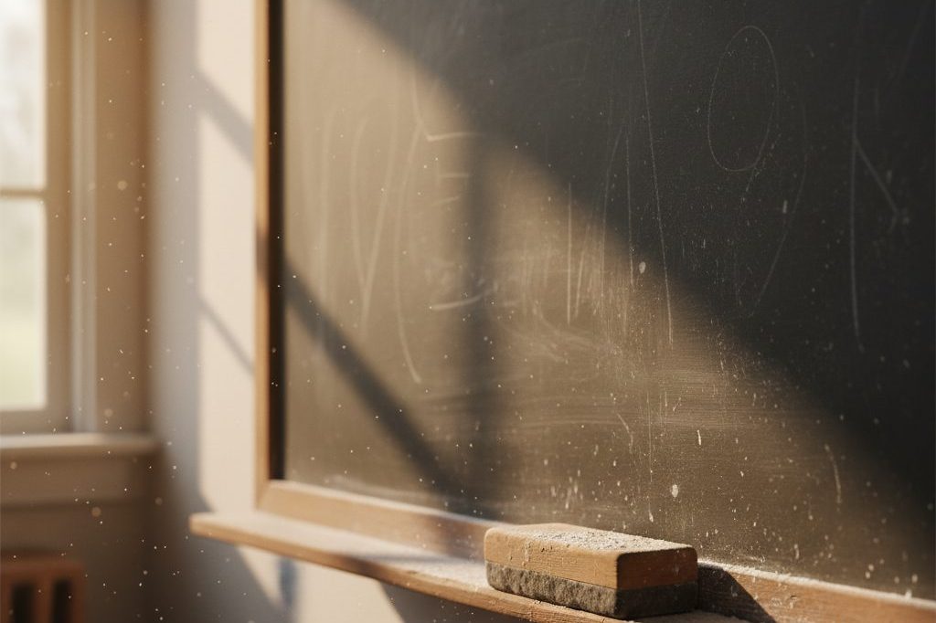 Freshly erased chalkboard symbolizing a cleared record